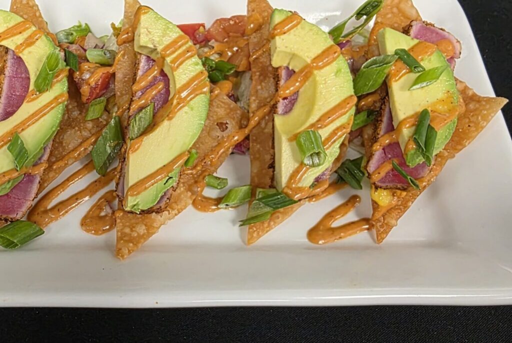 Ahi tuna wontons